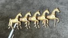 Vintage Estate 1 20 12k Gold Filled Brooch Pin Of Five Horses Trotting Jewelry