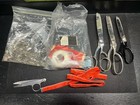 Mixed Lot Of Vintage Sewing Items Thread  Scissors  Needles  Sewing Box