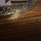 Vintage Ornate Oval Gold Metal Vanity Perfume Tray Mirror 9    X  13