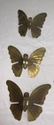 Brass Gold Butterflies Set Of 3 Metal Wall Decor Vintage Homco Home Interiors
