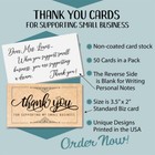 Business Blank Thank You Cards Classic Scroll Script Tan-standard 3 5 x2  Qty 50