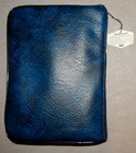 Blue Zipper Bible Cover  Imitation Leather  large 10 3 4  X 6 3 4  X 1 3 4   New