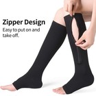 2021 Women Zipper Compression Socks Zip Leg Support Knee Sox Open Toe Sock