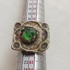 Magnificent Rare Ancient Silver Roman Ring Artifact Stunning Green Gemstone