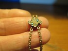Vintage Antique Edwardian Watch Chain Necklace Fob - Pearl  Turquoise  Gold-fill