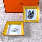 Hermes Mini Change Tray Porcelain Ashtray Scottish Terrier   Pig Set Of 2 W box