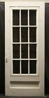 32 5 x80 5  Antique Vintage Wood Wooden Storm Screen Exterior Door Window Glass