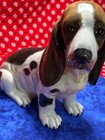 Bassett Hound Dog Figurine Big Ceramic Italian Pottery Circa 1960