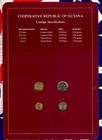 Coin Sets Of All Nations Guyana Unc 25 10 5 Cents 1985 1 Cent 1982 Dec1584