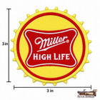 Miller High Life Beer Patch 3in Embroidered Iron On Bottle Cap Logo