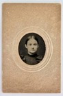 Antique Tintype Photo Cute Young Victorian Girl Child Portrait Paper Framed