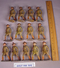 Vintage  Ww 1  Us Army Toy Soldiers 13 X Lead Doughboys  Barclay  Dimestore Toys