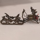 Brass Vtg Sleigh W  Six Reindeers 1920s