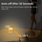 1pc White Led Motion Sensor Night Light Eu us Plug Warm White Lamp - New