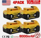 10   1 Pack For Dewalt 20v 20 Volt Max 8 0ah Lithium Ion Battery Dcb204 Dcb207