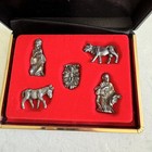 Vintage Pewter Miniature Christmas Nativity Scene Handmade Novelty Figurine    