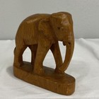 Vintage Hand Carved Wooden Elephant Statue
