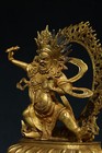 12  Old Antique Tibetan Buddhism Temple Bronze 24k Gilt Mahakala Buddha Statue