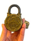 Vtg Pair Of 2 Sided Royal Logo Round Padlock Lock No Key Cast Brass   Steel