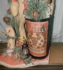 Primitive Santas Elf Hand Made By Me  Berries Christmas  Tree Candy Mouse Bells