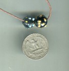 African Trade Beads Vintage Antique Venetian Glass Beads Black Raised Eye Beads