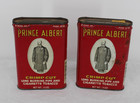 Vintage Prince Albert Crimp Cut Tobacco Tins Lot Of 2 Red Advertising Graphics