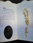 New Vintage Pocket Rosary St Anthony Gold Tone Crucifix Catholic Religious