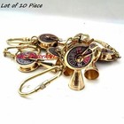 Lot Of 10 Nautical Brass Telegraph Key Chain Vintage Ship Engine Room Telegraph 