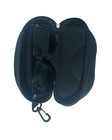 Hard Shell Eyeglasses Case Zip Protective Storage Box With Clip Black