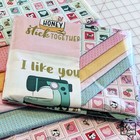 6 Half Yards   1 Fabric Panel Bundle Quilting Cotton Fabric Mint For You Hearts