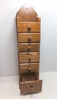 Vintage Farmhouse Wooden Oak Spice Apothecary  Drawers Cabinet Wall Mount 