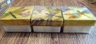 3 Beautiful Airbrushed Capiz Dragonfly  Trinket Box Mother Of Pearl 3x3x1 75