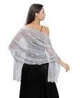 Women s Sparkling Sequin Deco Wedding Scarf For Bride 1920s Shawls And Silver