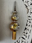 Vintage Mercury Glass Double Indent Tree Topper 10 Inch Gold Box Christmas Top