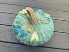 Vintage Italian Majolica-style Green Ceramic Pumpkin Tureen 