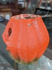    awesome    Vintage Halloween Pumpkin Paper Mache Jack O Lantern W insert 