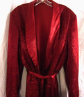 Men   s Vintage 20   s Robe Smoking Jacket Burgundy Lined Tassels Excellent Clean 48