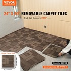 Vevor Carpet Tile Floor 24pcs Squares W padding Attached 20 x 20 mixed Brown
