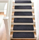 Pure Era Black Bullnose Carpet Stair Tread Covers Set Of 14 Non Slip 9 5 X 30