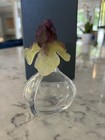 Daum Crystal Purple And Green Iris Small Perfume Bottle - New In Box