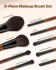 Vevor 9pcs Makeup Brush Set For Foundation Blending Eyeshadow With Soft Bristles
