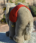 Vintage Steiff Circus Elephant 6 5  Tall Button Tag 0500 17 Red Saddle Clean