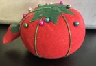 Vtg Red Tomato strawberry Fabric Pin Cushion Great Condition