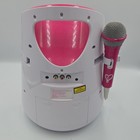 Jojo Siwa Pink white Karaoke Player W Wired Mic  2 Mic Inputs  Rca 3 5mm