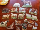 Antique Die Cut Mid-century Standee Paper Litho Toy Farm Animals  21   13 Stand