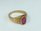 Beautiful Antique 10k Yellow Gold Baby Ring Etched Floral Midi Ring Size 1 50