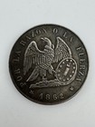 Chile 1862 Un Peso Coin Republica De Chile Por La Razon O La Fuerza