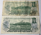 Lot Of 2 Bank Of Canada  1 One Dollar Series Of 1973 Star Note Banknotes Bills
