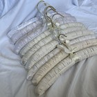 Set Of 10 Vintage Satin Padded Clothes Hangers