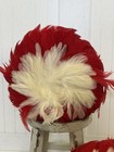 Vintage Hawaiian Uli Uli Pair Feather Gourd Hula Rattles Shakers Red White